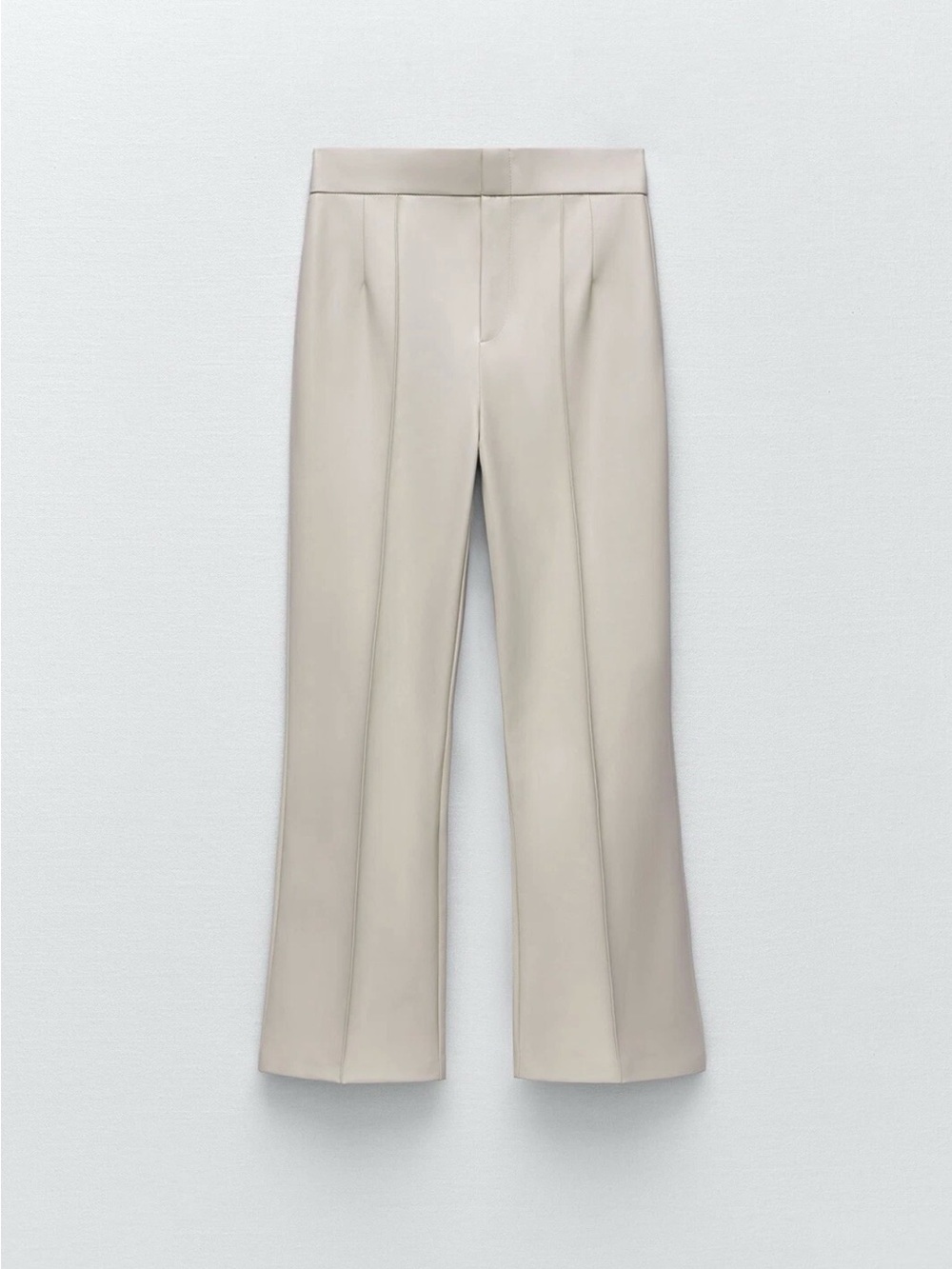 Zara Light Cream Boot-Cut Trousers